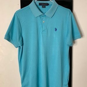 U.S. Polo Assn. Baby Blue Small Collared Shirt